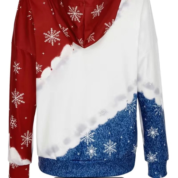 🎄🎁 NWT PATRIOTIC WINTER CHRISTMAS GRINCH HOODED GRAPHIC SWEATSHIRT Women’s L - Picture 3 of 13